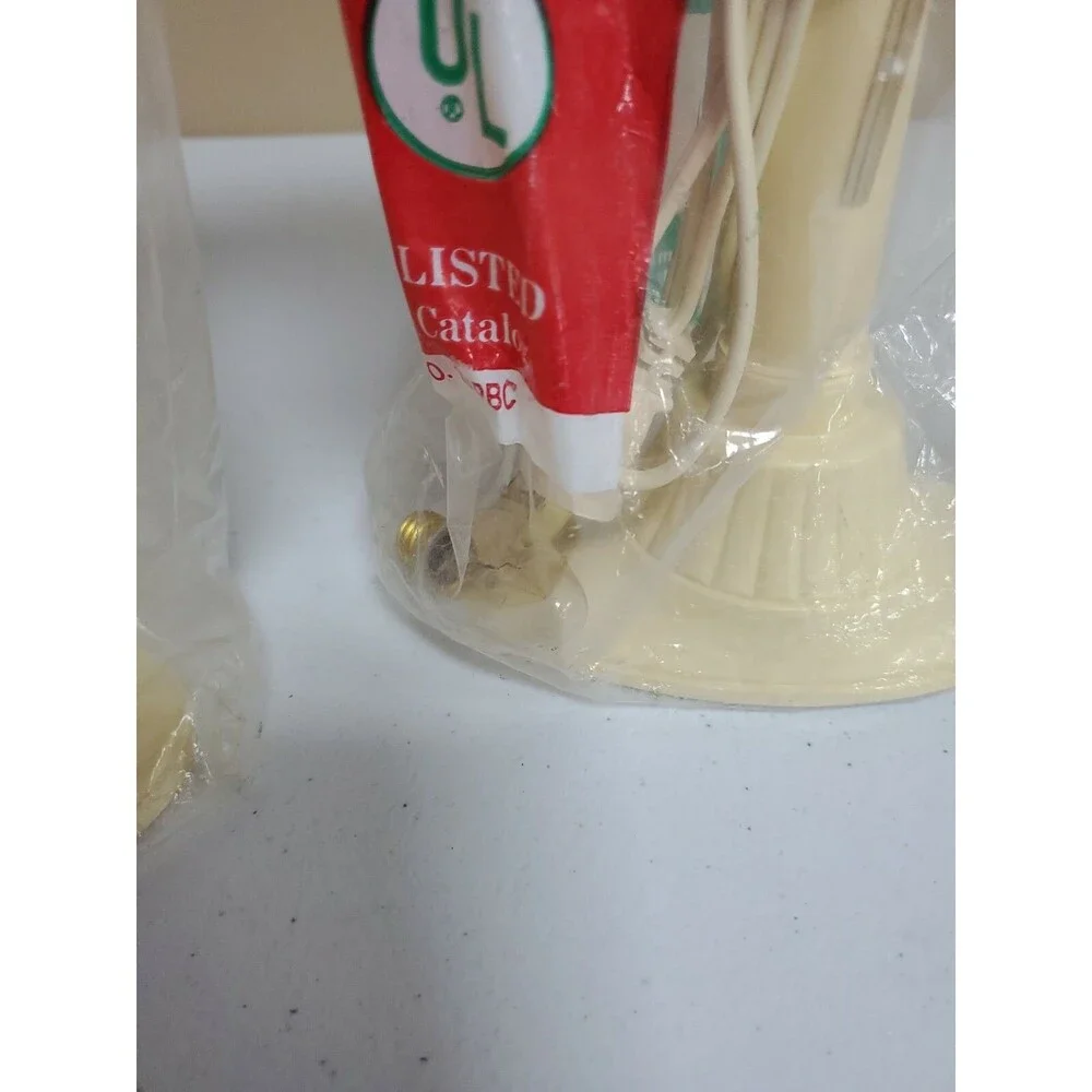 2 Vintage Plastic Drip Wax Christmas Candles Gem New